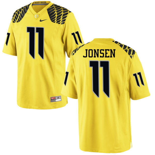 Men #11 Travis Jonsen Oregon Ducks College Football Jerseys-Yellow - Click Image to Close